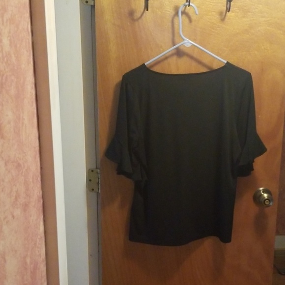 Calvin Klein Med Dress Top w/ Ruffled Sleeves - Picture 3 of 4